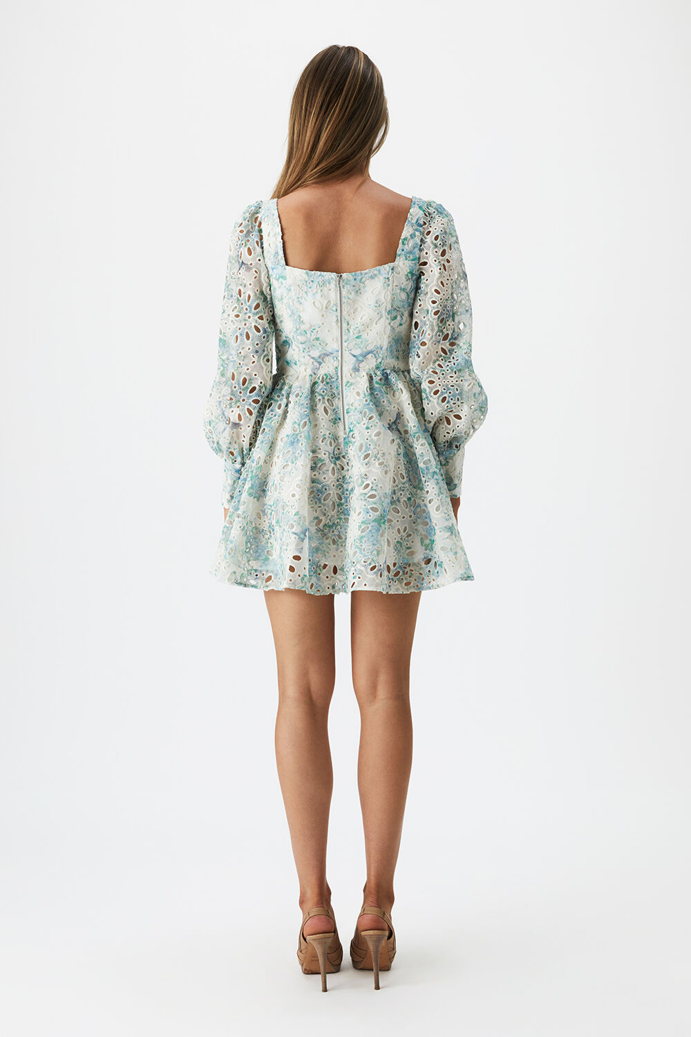 LILA FLOUNCE DRESS in colour MAJOLICA BLUE