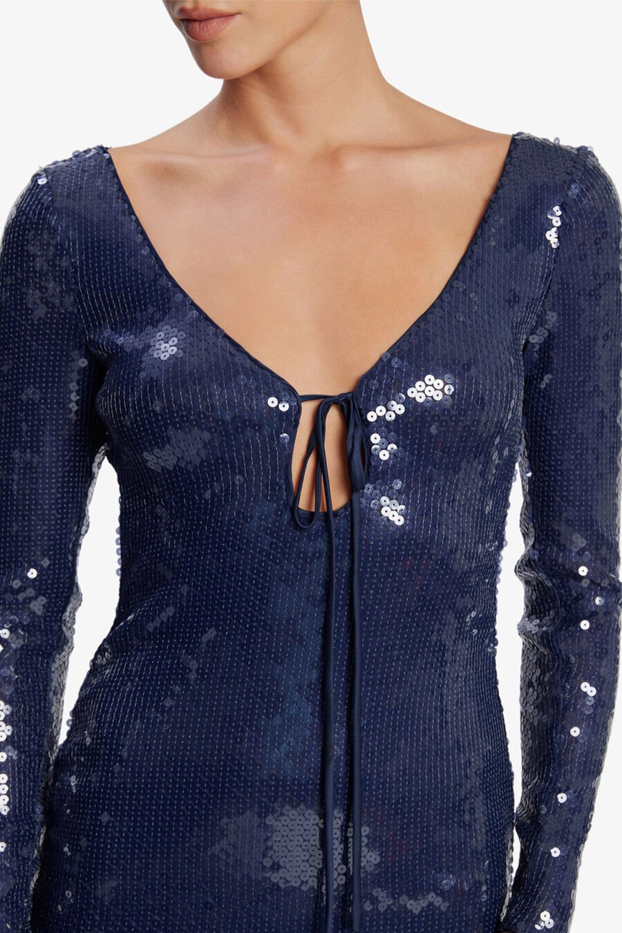 VERONA SEQUIN MAXI DRESS in colour NAVY