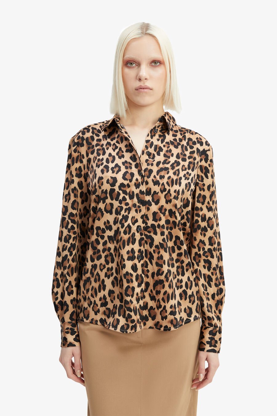 CLASSIC COLLAR PRINTED SHIRT in colour LEOPARD