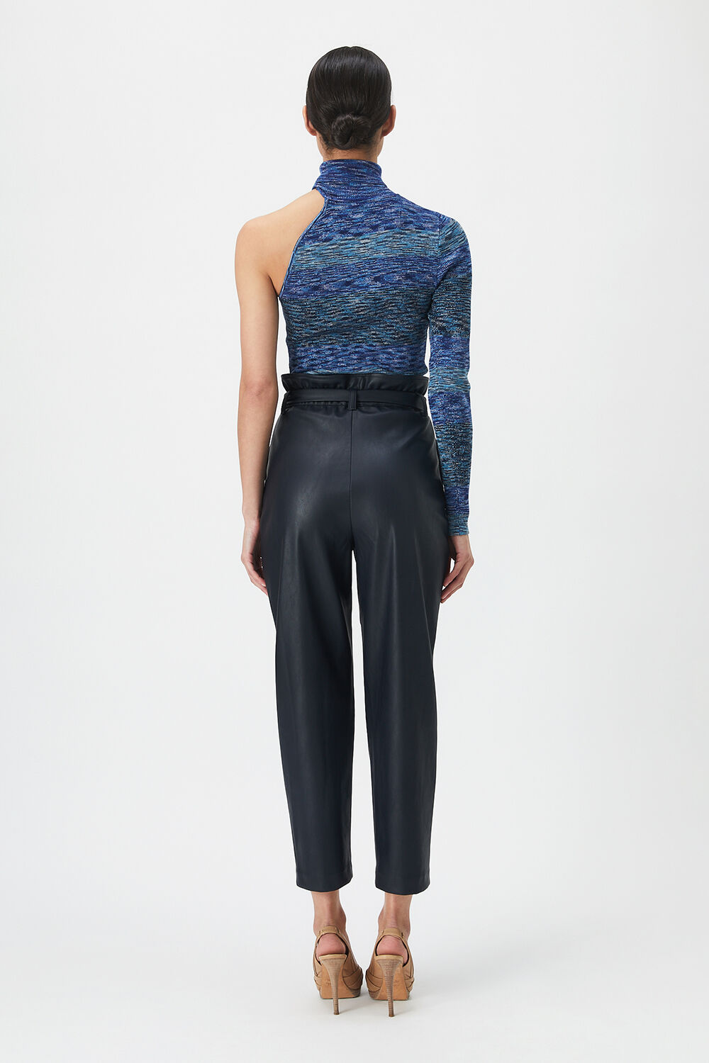 DEBBIE VEGAN LEATHER PANT in colour BLACK IRIS