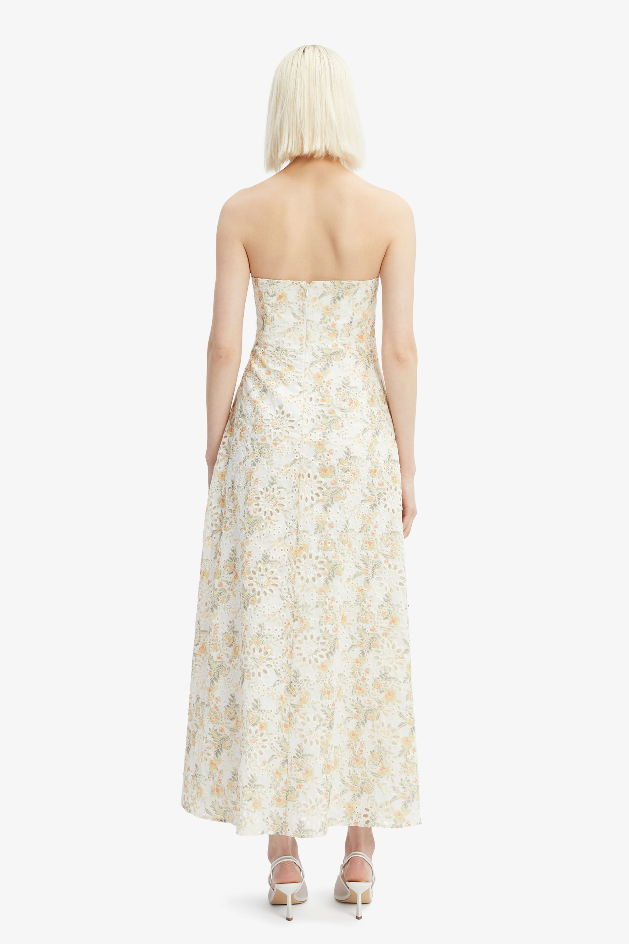 lora broderie maxi dress Lora Broderie Maxi Dress In Yellow Floral