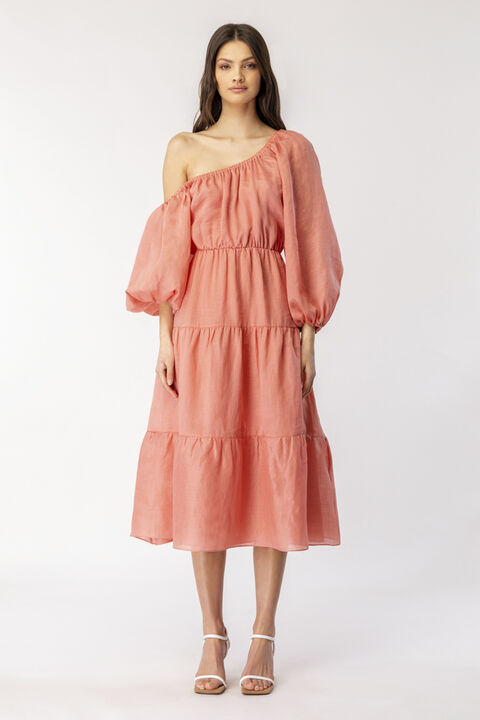 GIANNA MIDI DRESS in colour CORAL CLOUD
