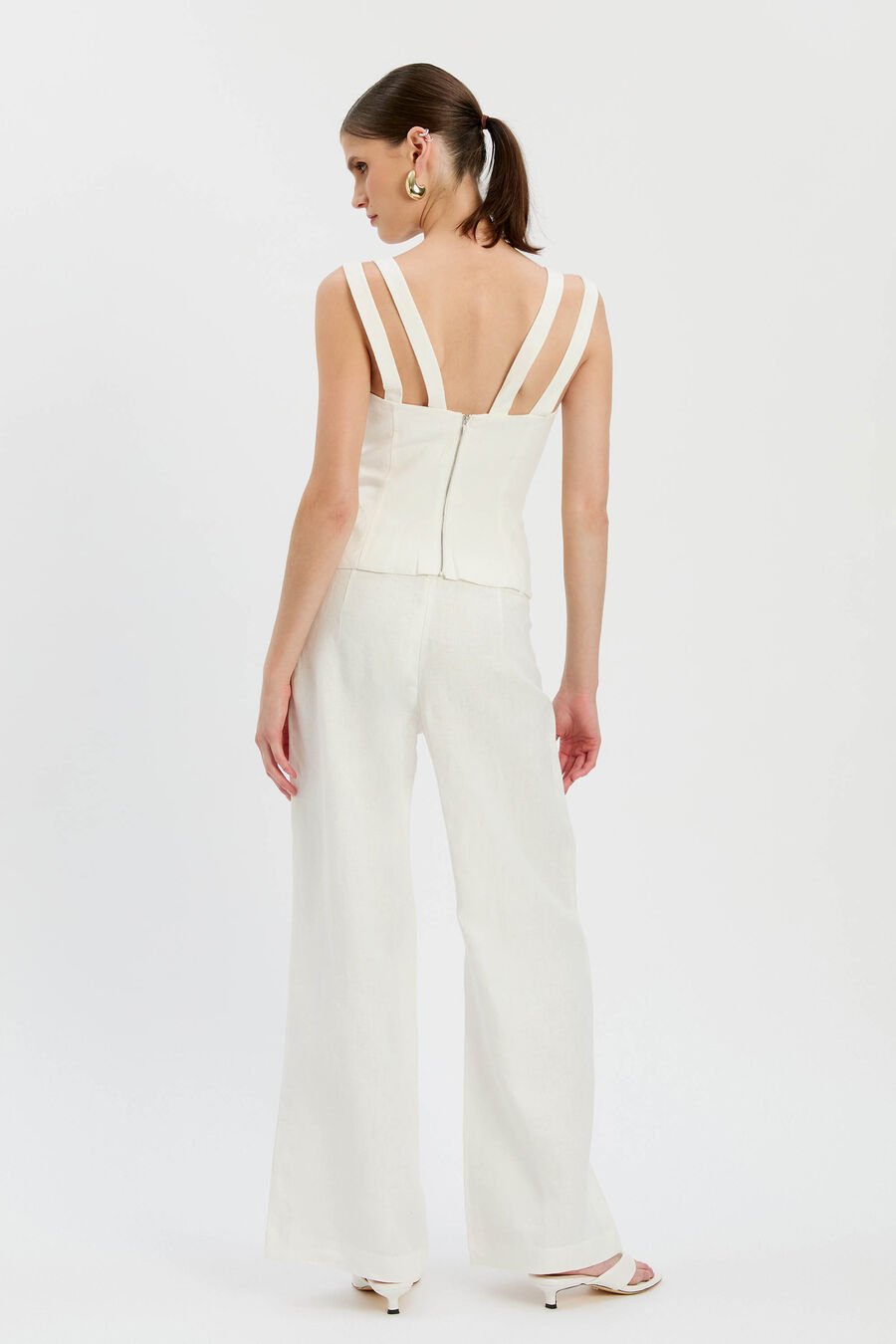 SERAFINA LINEN CORSET TOP in colour Ivory