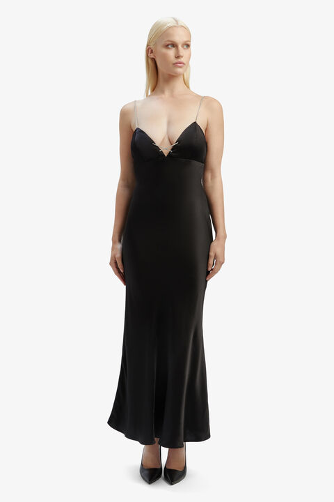 LILI MIDI DRESS in colour CAVIAR