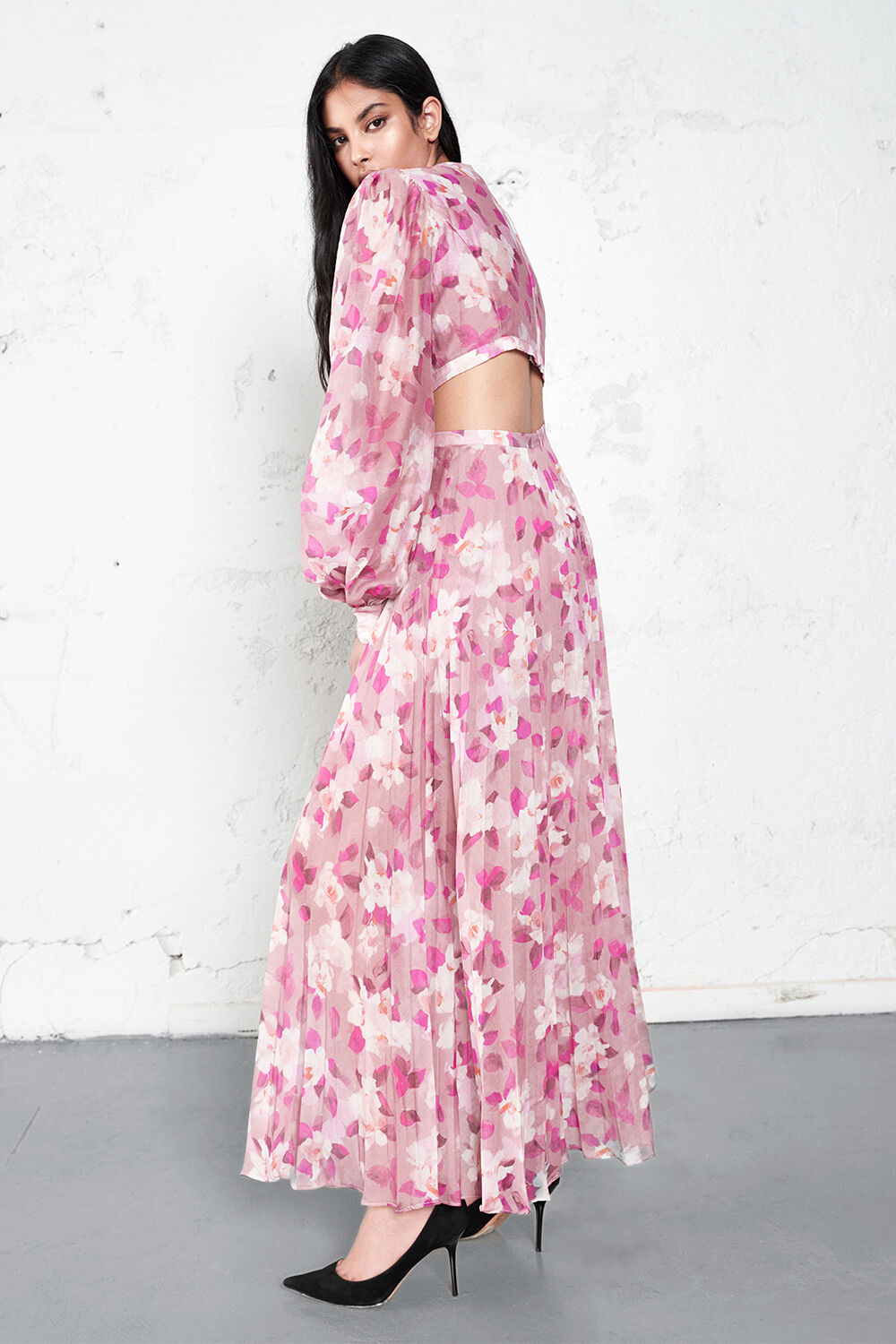 Florica hanging gardens shop pleated midi dress