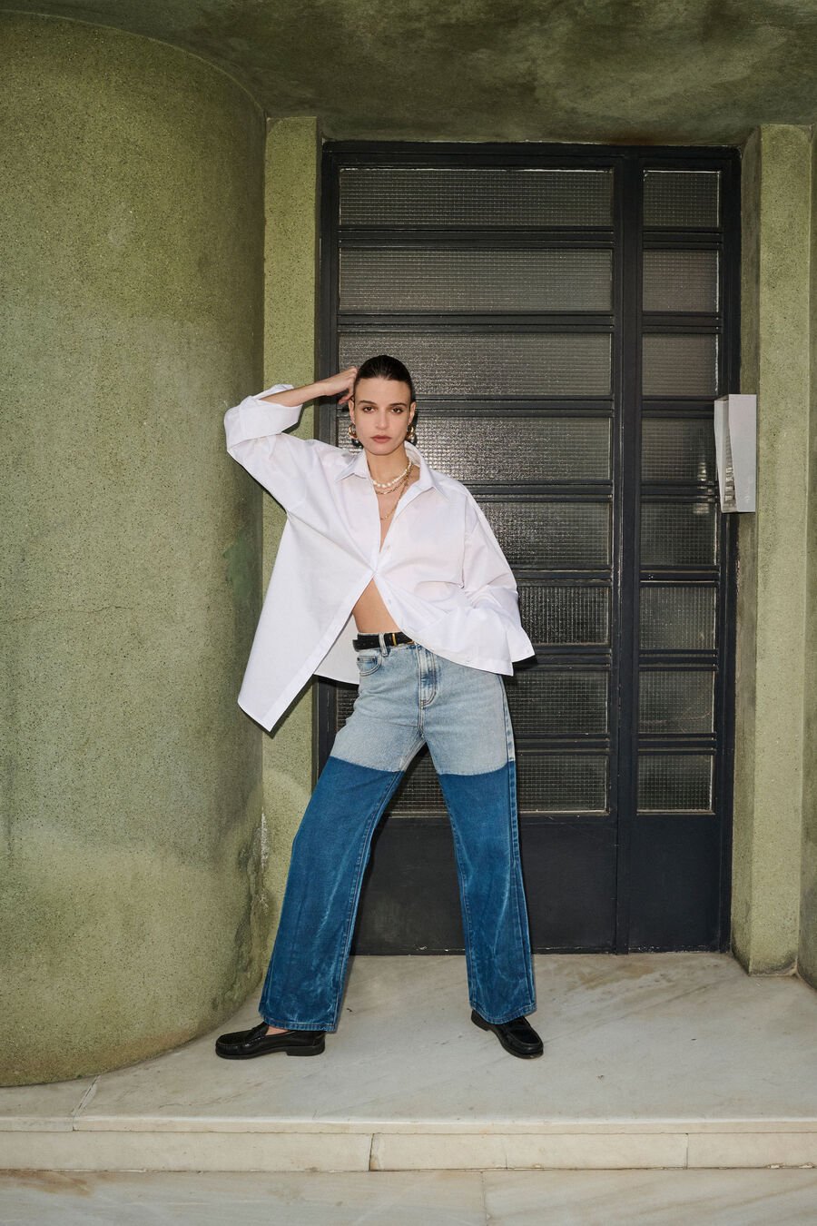 Pia Two Toned Flared Jeans