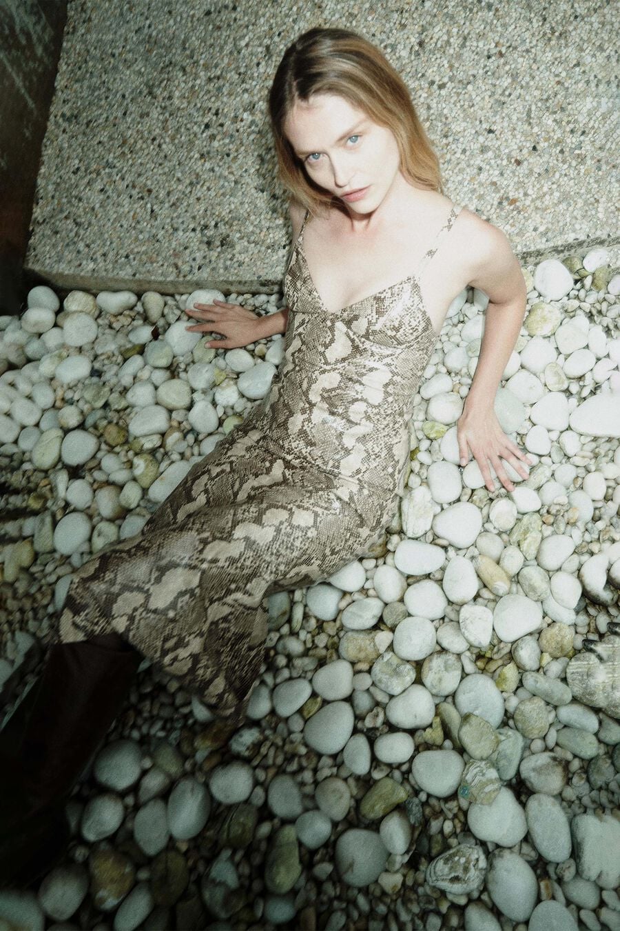 ESTINE FAUX SNAKESKIN DRESS in colour Snake
