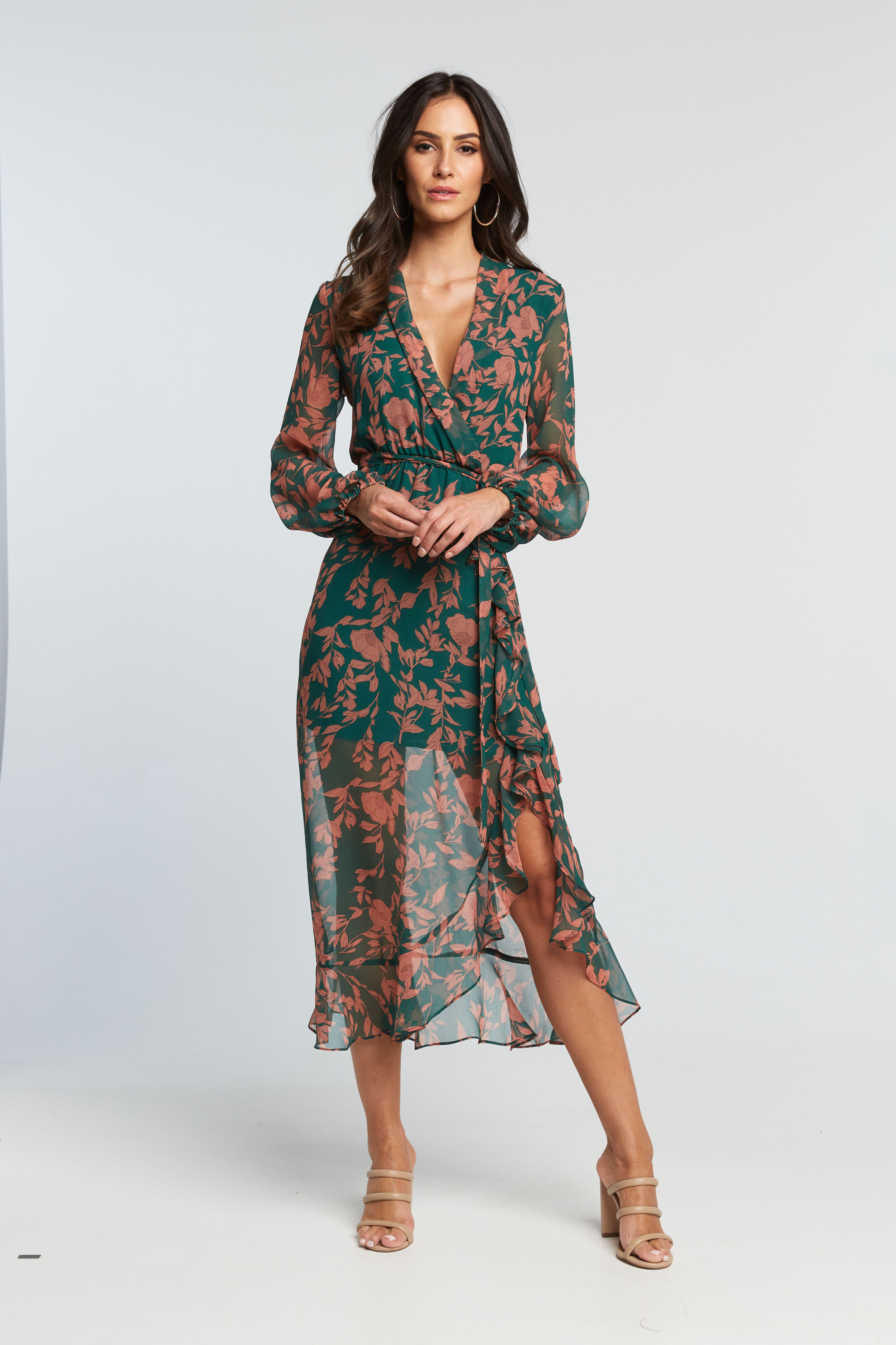 Kelly green floral dress Clearance