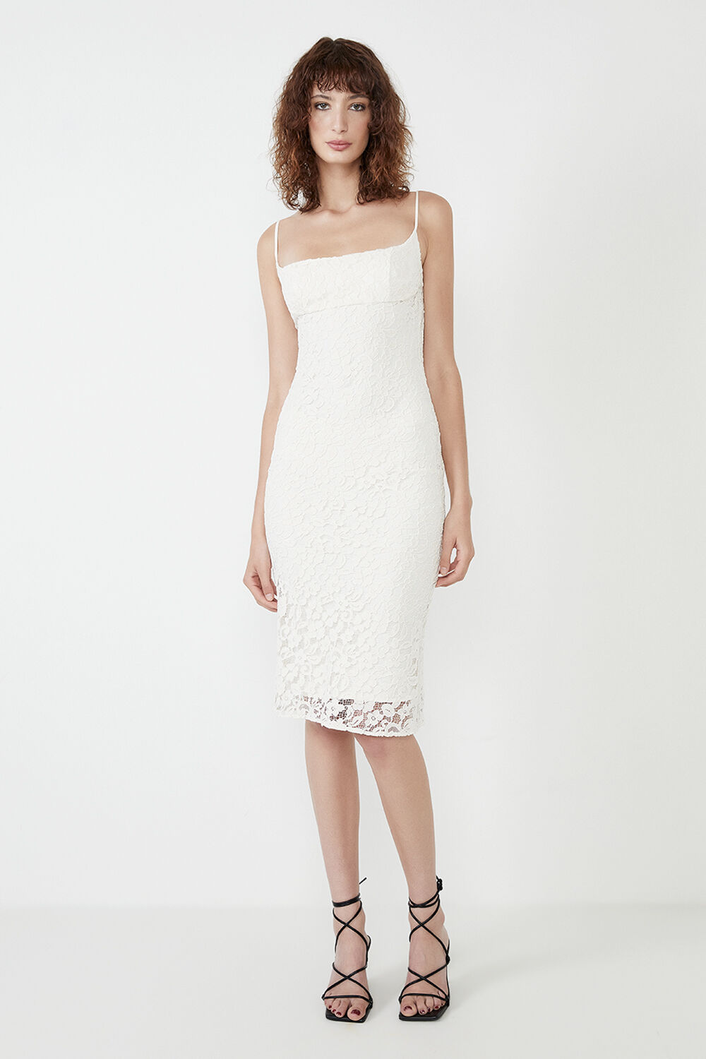 Bardot lace midi dress sales