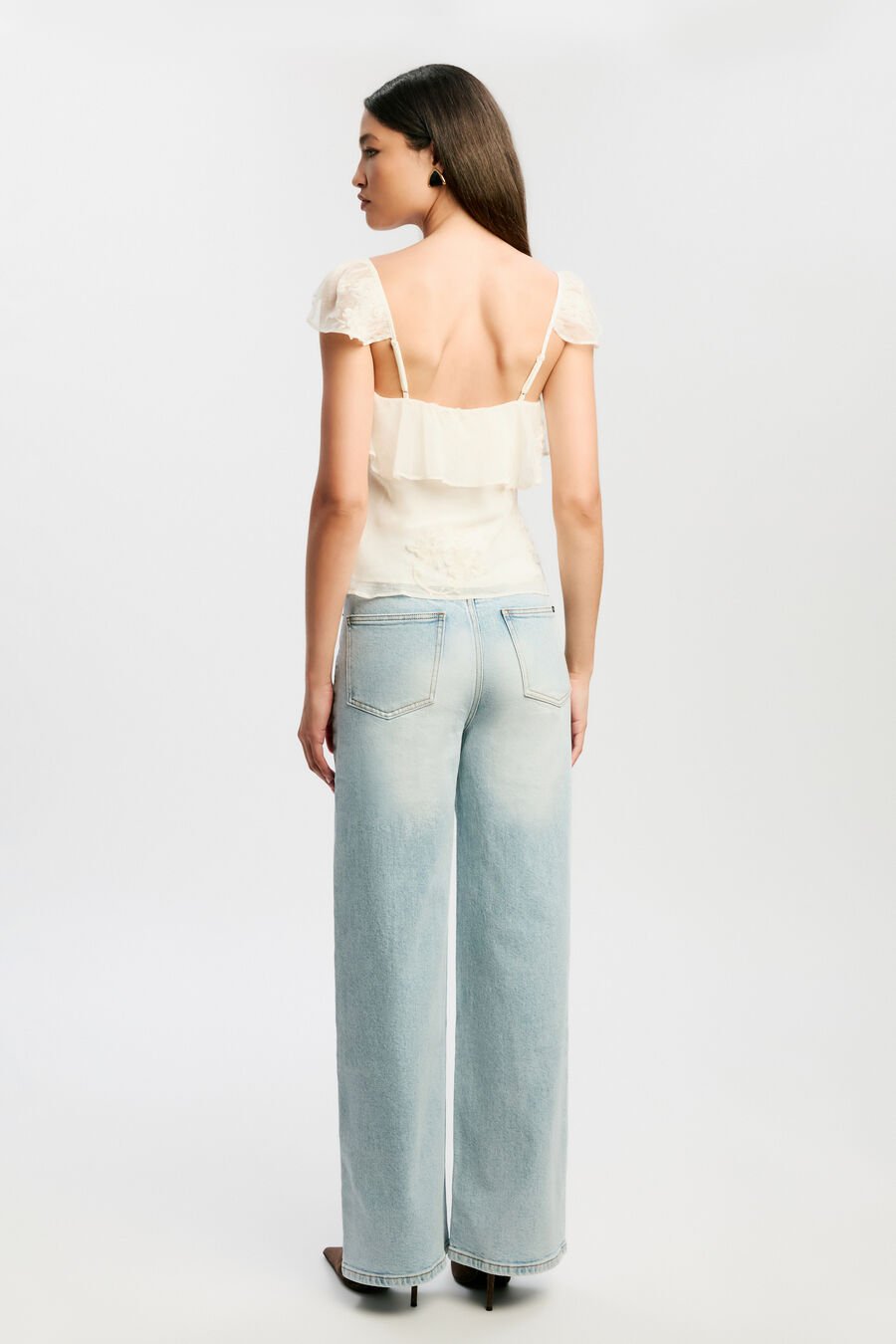 LISETTE FRILL DETAIL CAMI in colour Ivory
