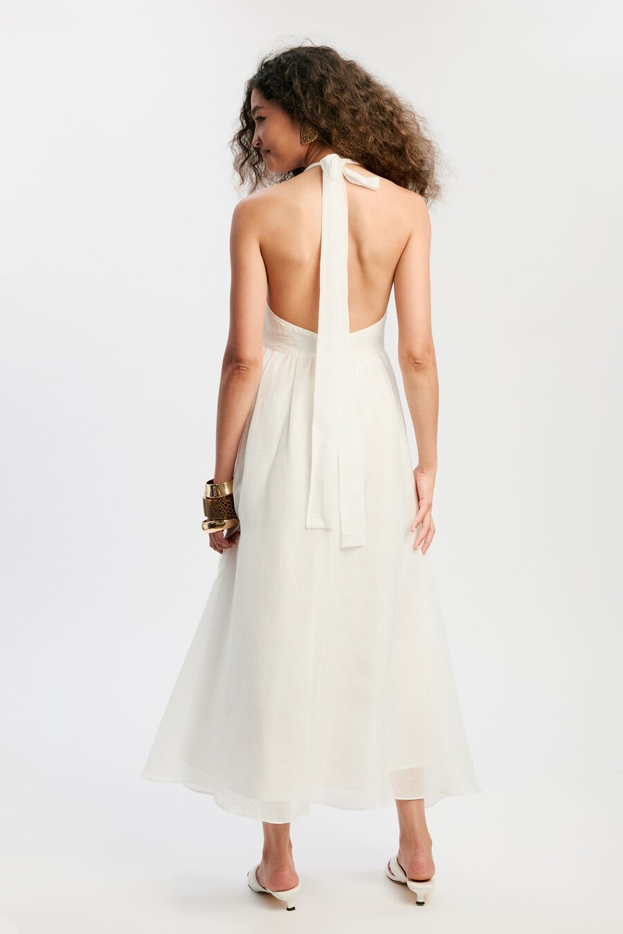 Cavarly Ramie Halter Dress