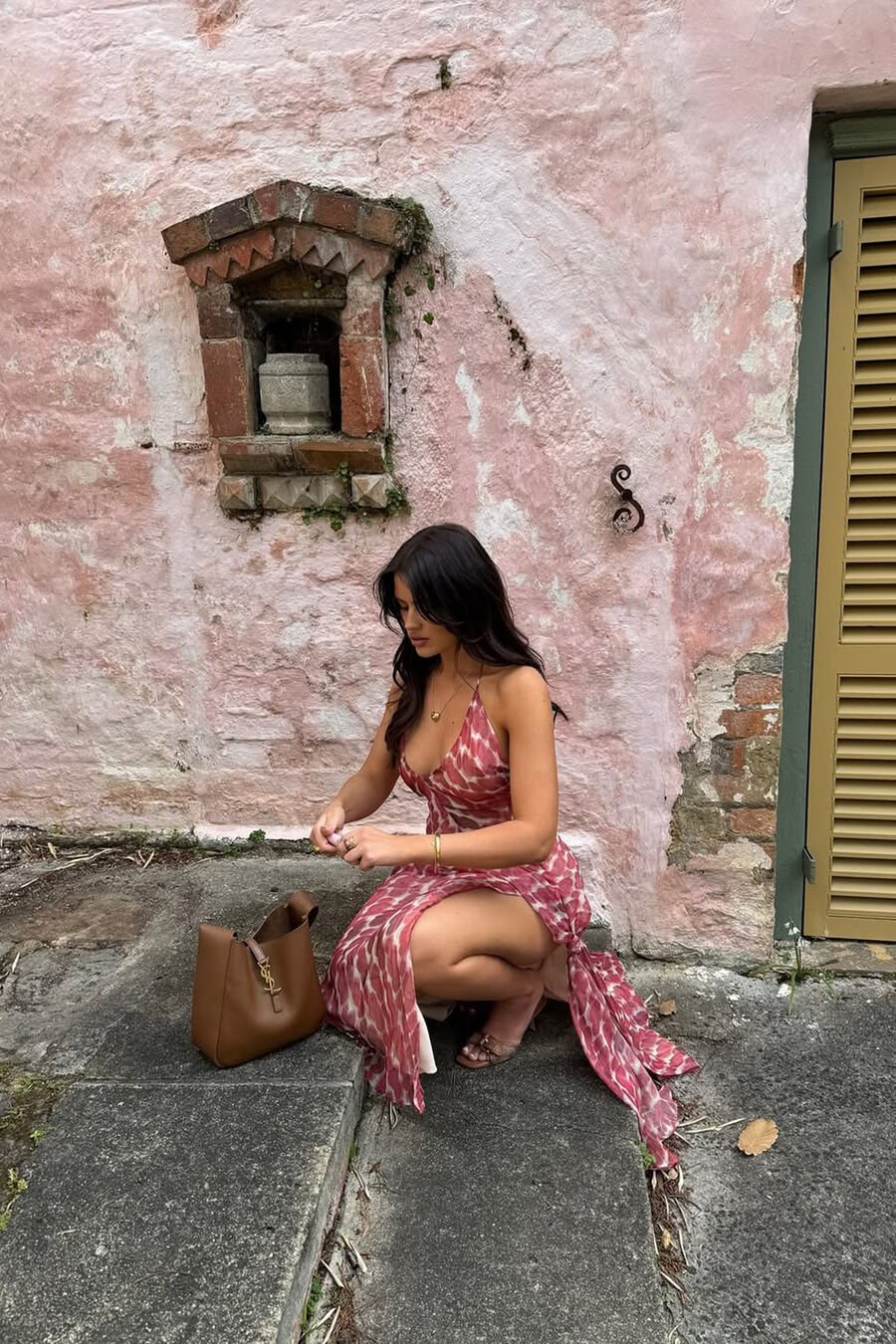 CYREL PRINTED MAXI DRESS in colour RED SPOT