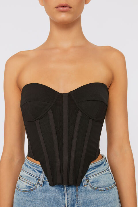 LITHIUM MESH BUSTIER in colour CAVIAR