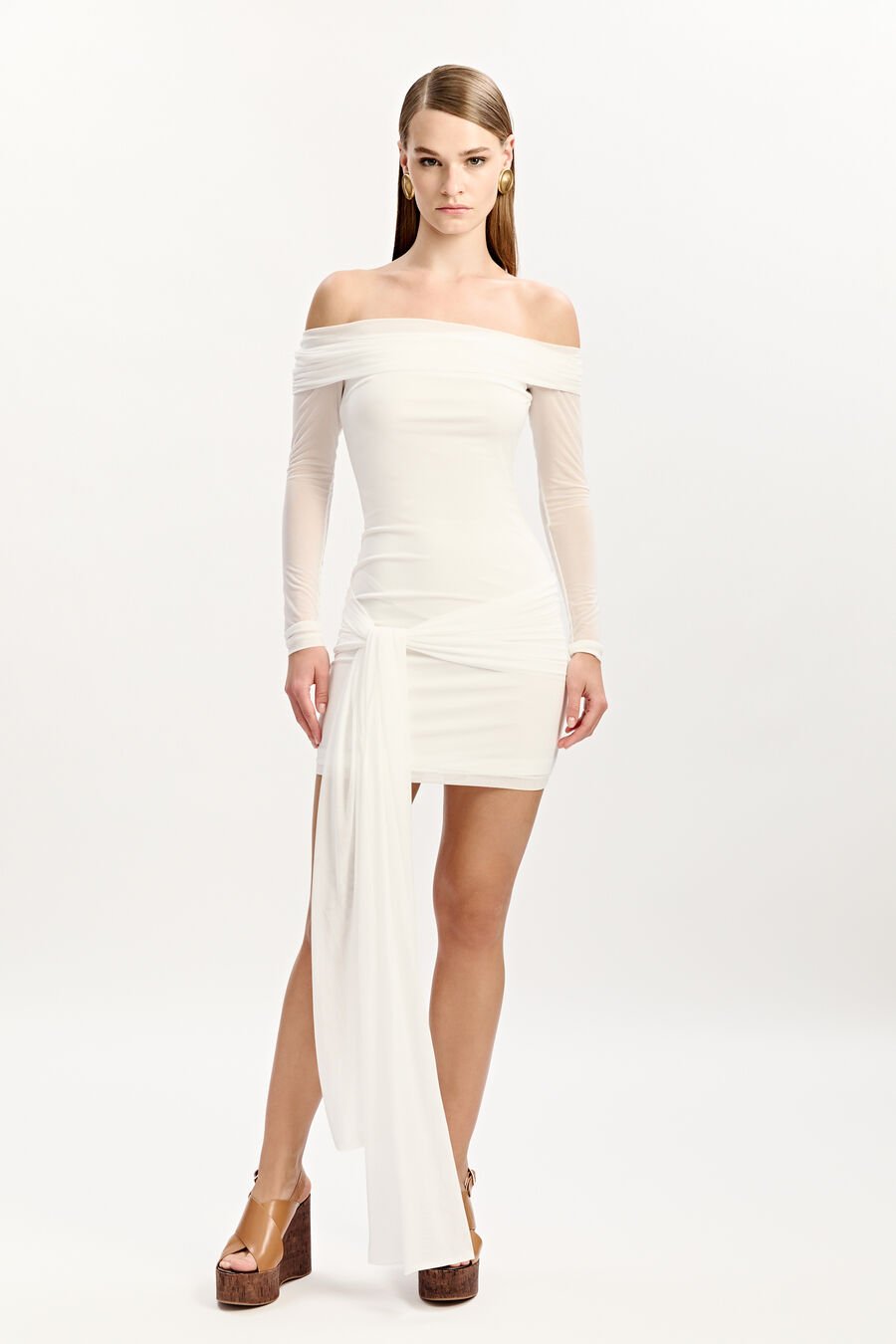 FERNANDA MESH MINI DRESS in colour ORCHIDWHT