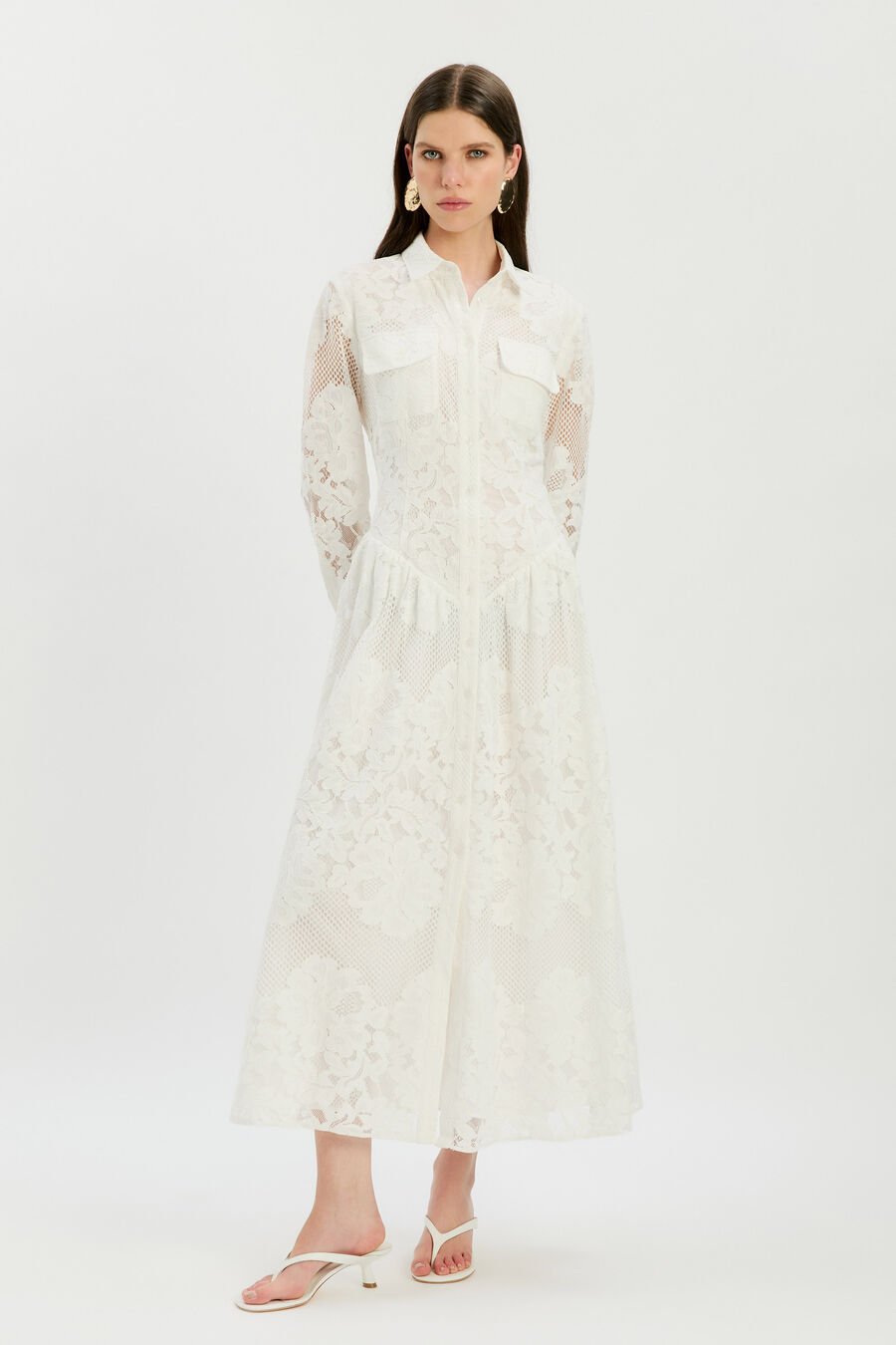 Agatha Lace Shirt Dress