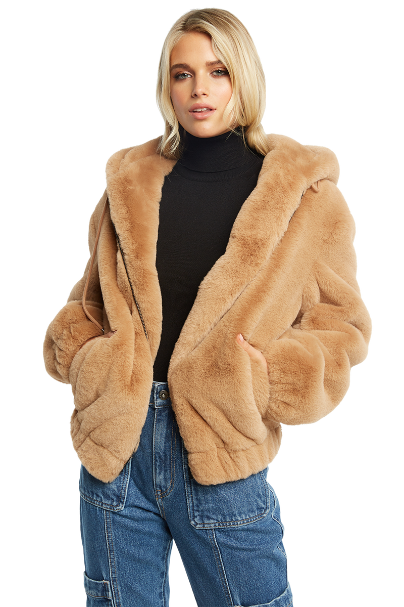 Bardot fur jacket hotsell