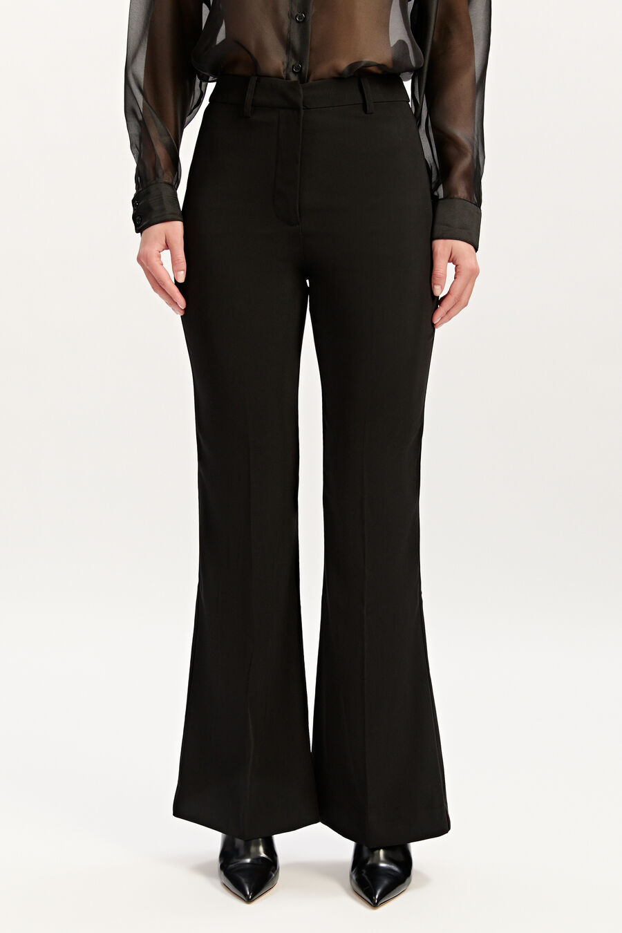 HALIFAX SLIM FLARE PANT in colour BLACK