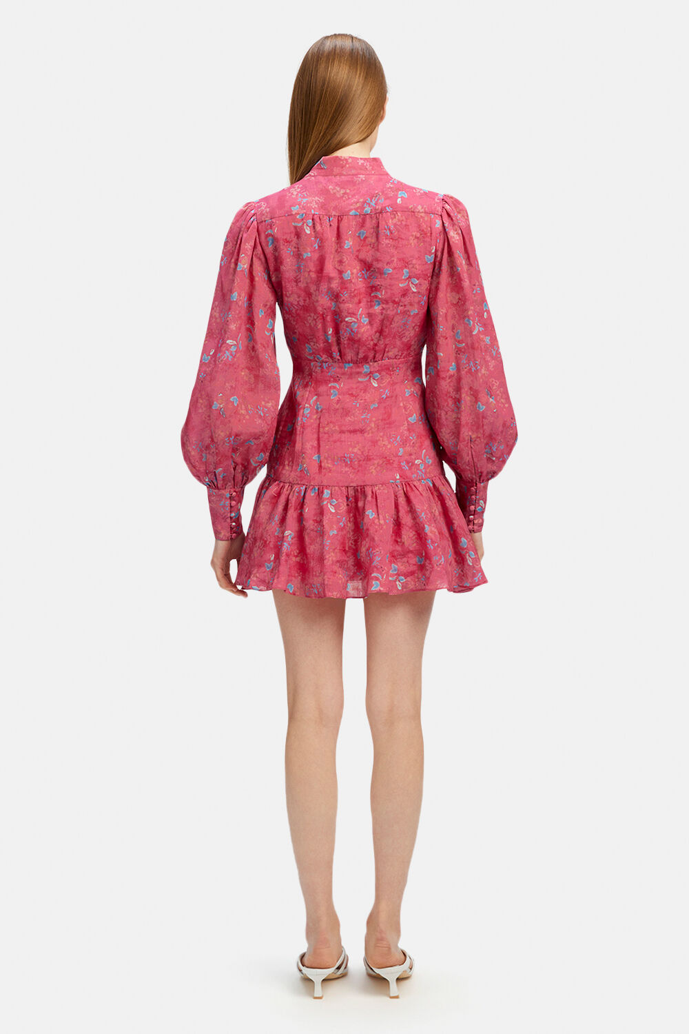 NESSA FLORAL MINI DRESS in colour JET BLACK