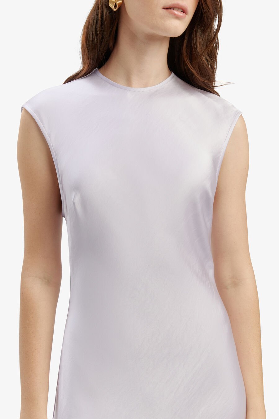 PEGGY A-LINE SLIP DRESS in colour SOFT LILAC