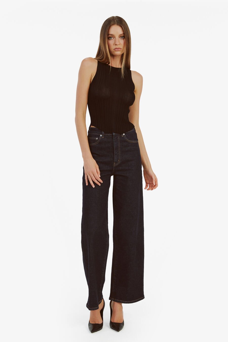 MEREL KNIT TANK in colour BLACK