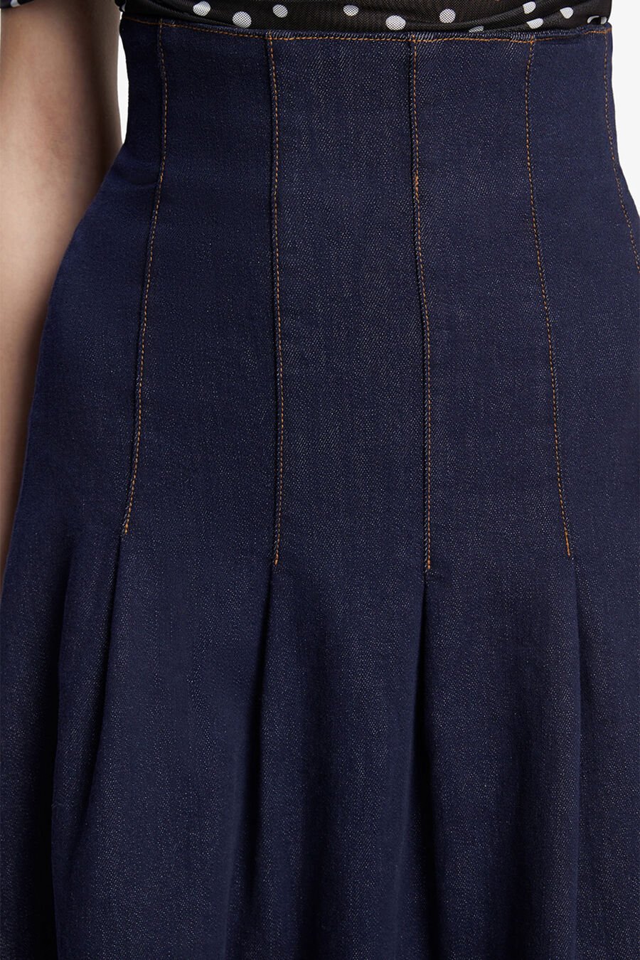 ZETA DENIM MIDI SKIRT in colour DARK