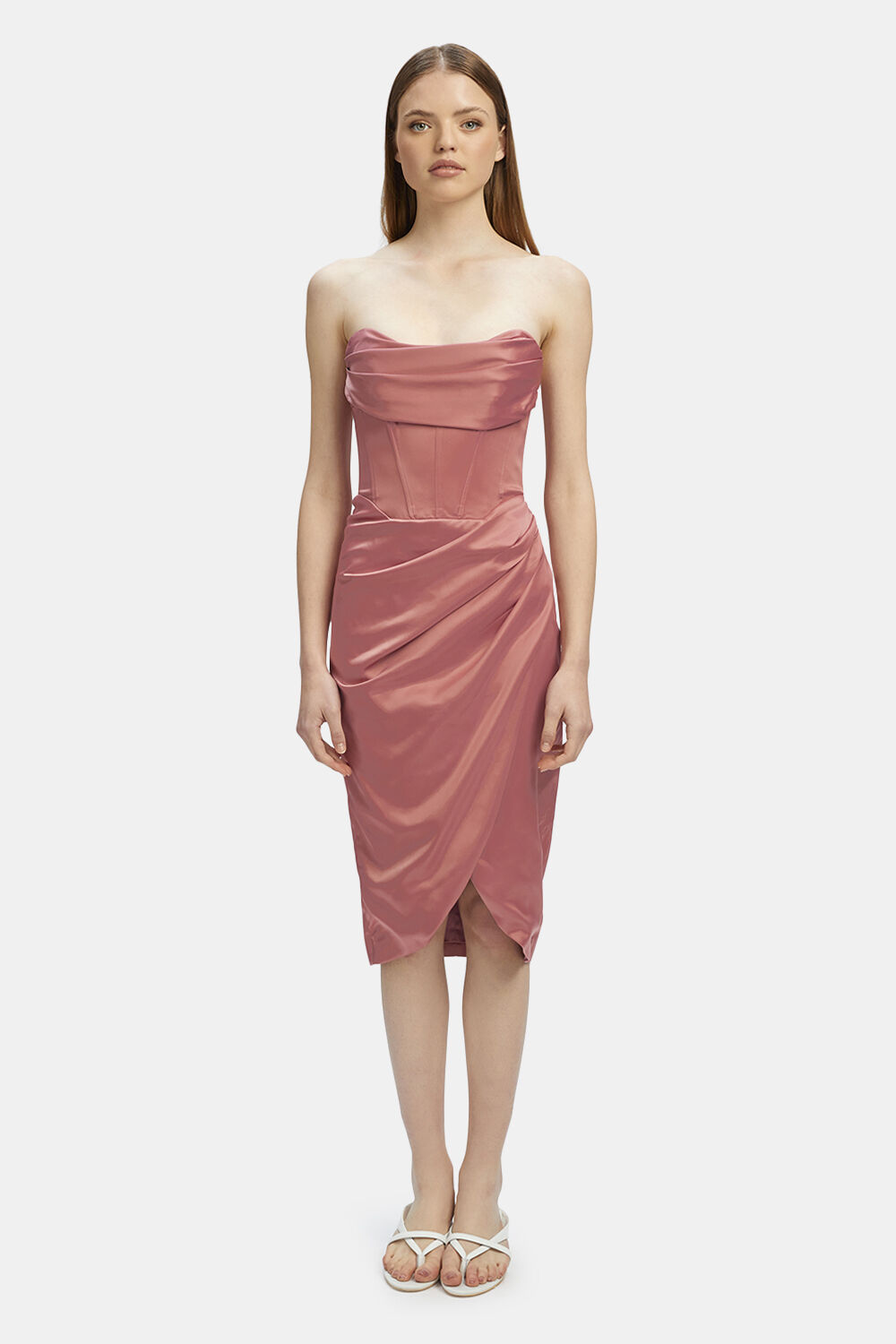 JAMILA CORSET DRESS in colour MELLOW ROSE