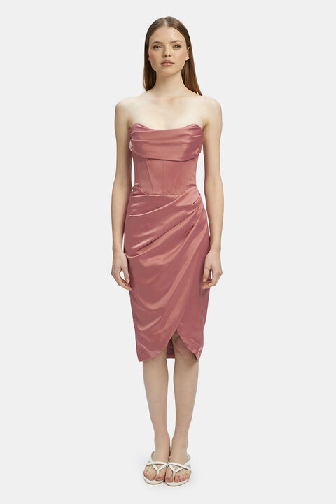 JAMILA CORSET DRESS in colour MELLOW ROSE