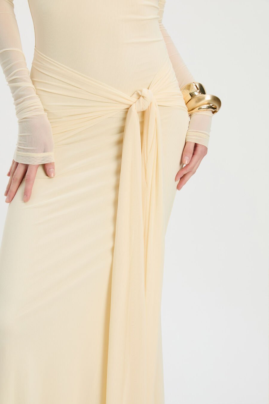 Selina Tie Front Mesh Dress