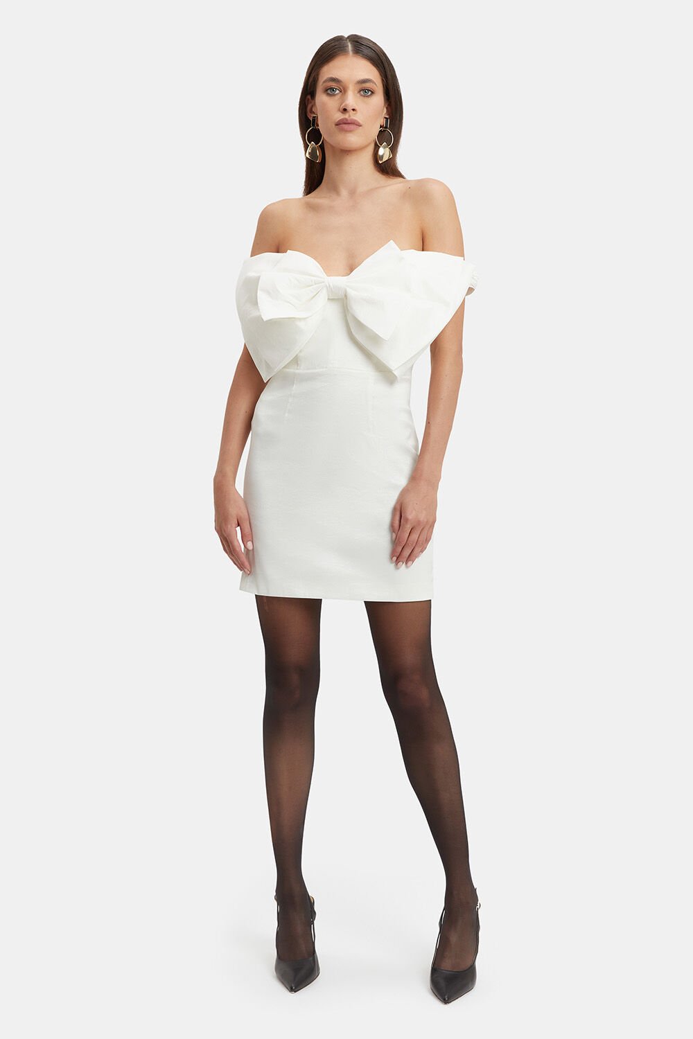 White Occasion Dresses Bardot