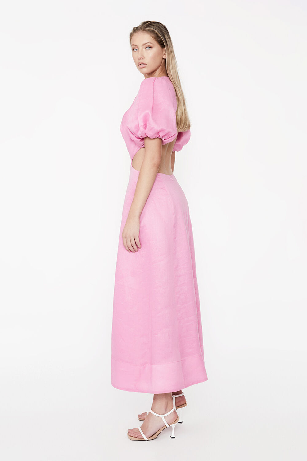MALINA MIDI DRESS in colour FUCHSIA PURPLE