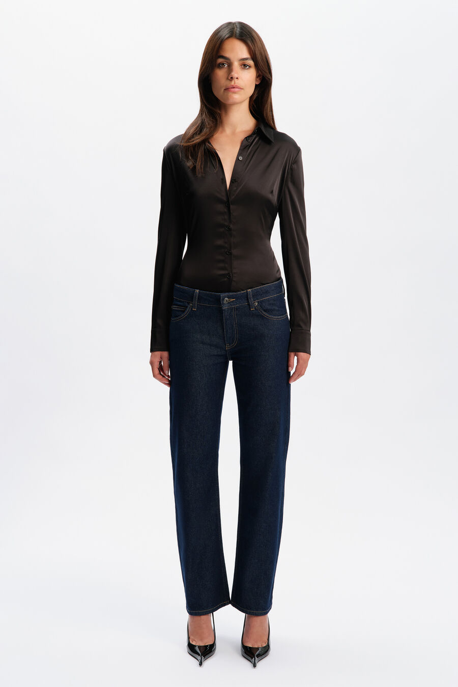 Trina Fitted Satin Shirt