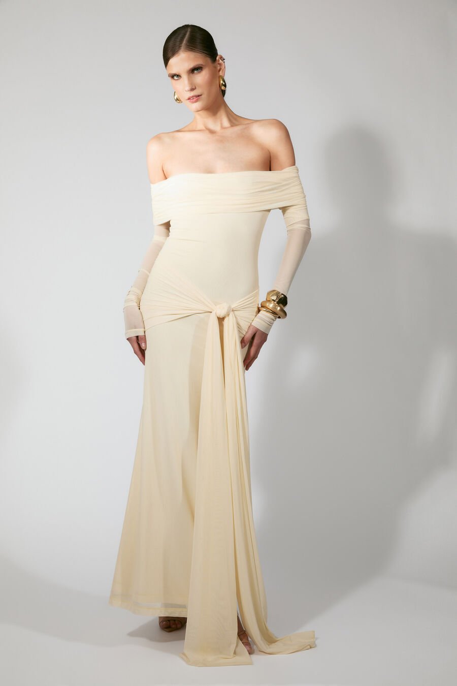 Selina Tie Front Mesh Dress