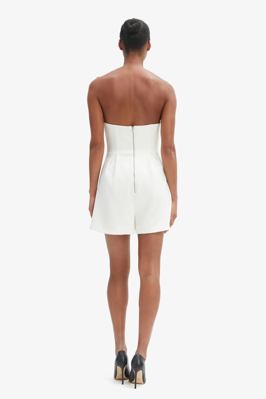 KAROLINE STRAPLESS PLAYSUIT in colour ORCHIDWHT