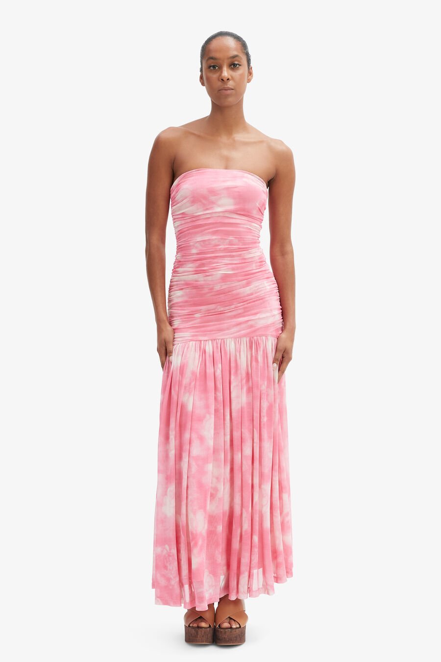 Solana Printed Mesh Maxi Dress