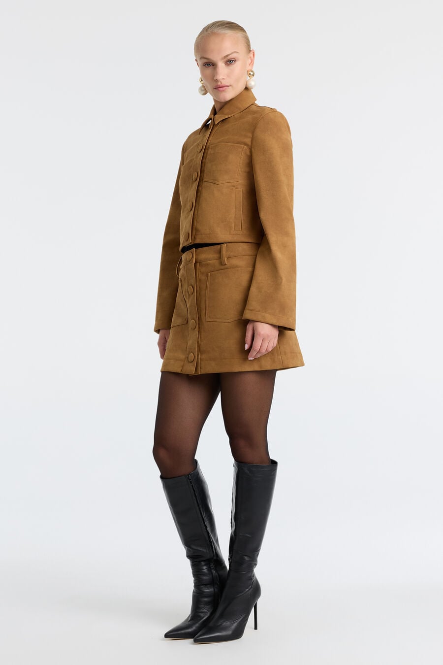 Lorenzo Croc Vegan Suede Skirt