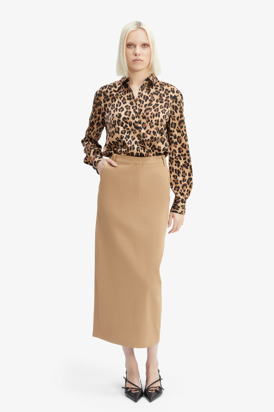 ZIA MAXI SKIRT in colour CAMEL