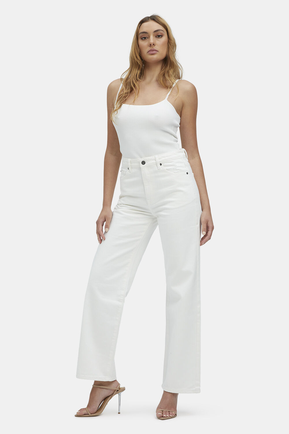 PIA STRAIGHT JEAN in colour CLOUD DANCER