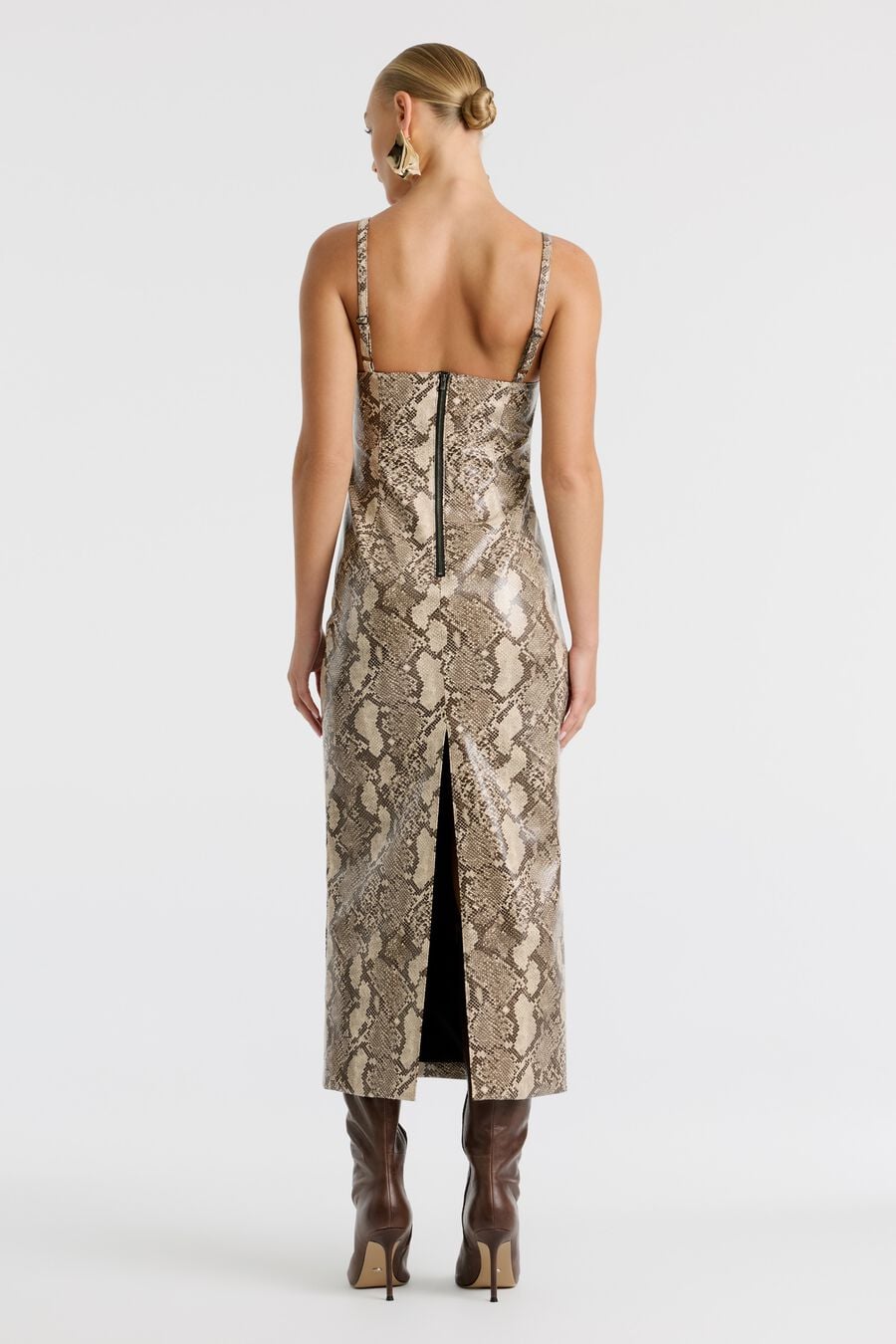 ESTINE FAUX SNAKESKIN DRESS in colour Snake