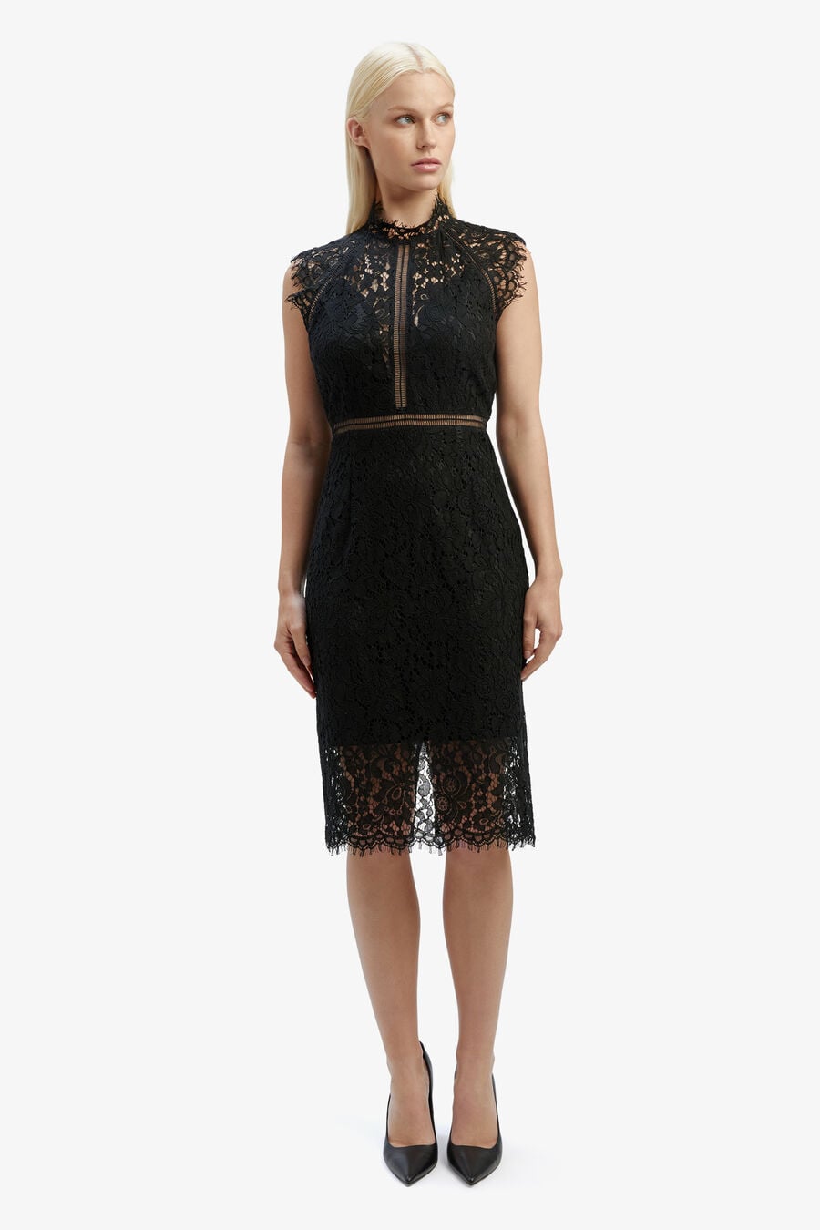 Lace Panel Dress In Black | Bardot Lace Panel Dress In Black | Bardot