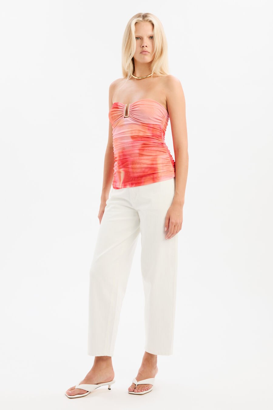 Stephanie Printed Mesh Top