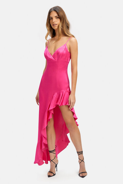 EMBER MIDI DRESS in colour AZALEA PINK