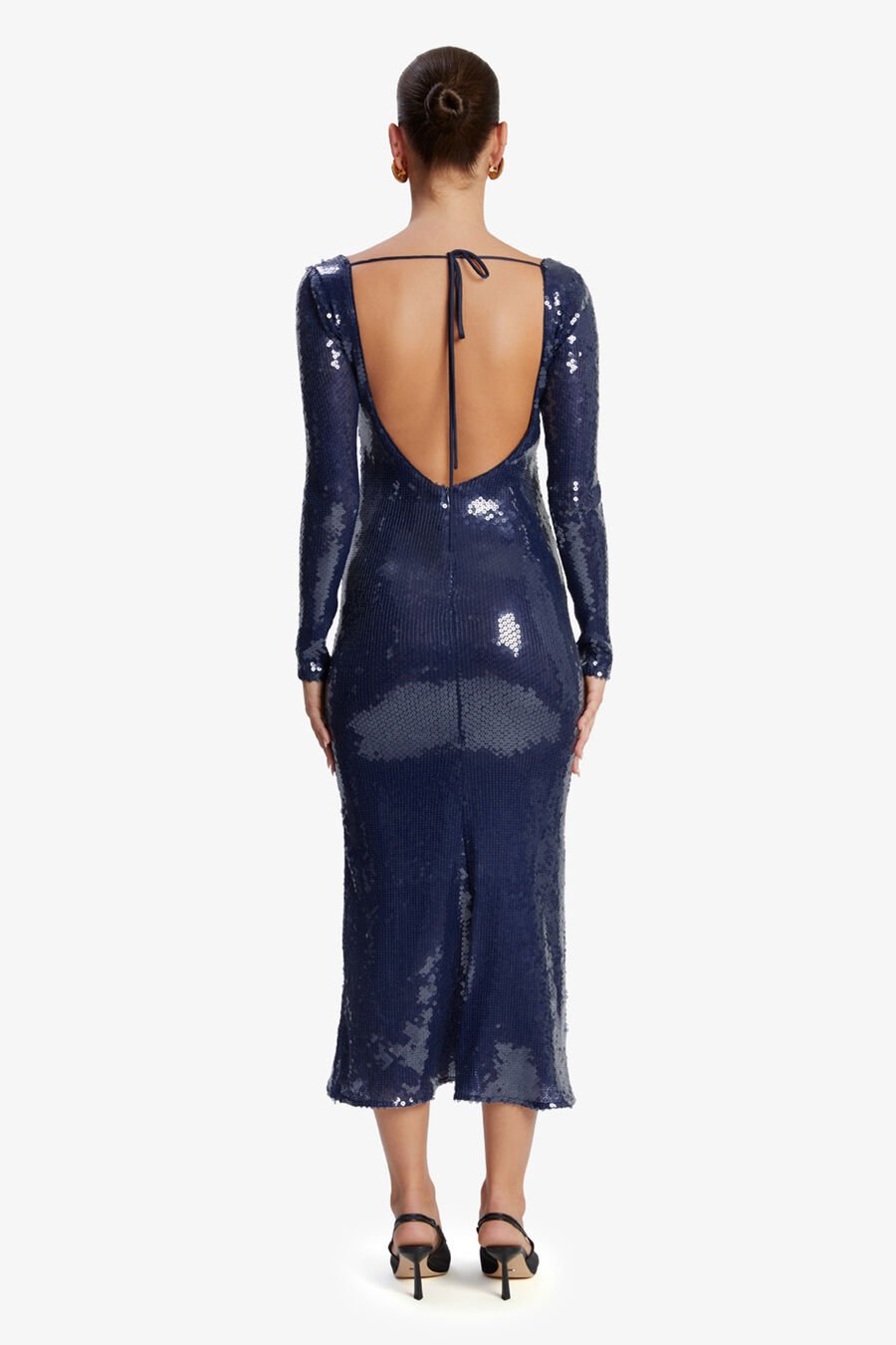 VERONA SEQUIN MAXI DRESS in colour NAVY