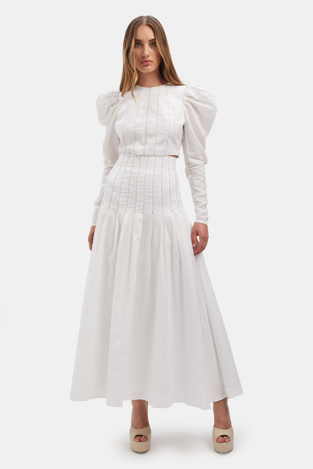 White midi skirt bardot hot sale