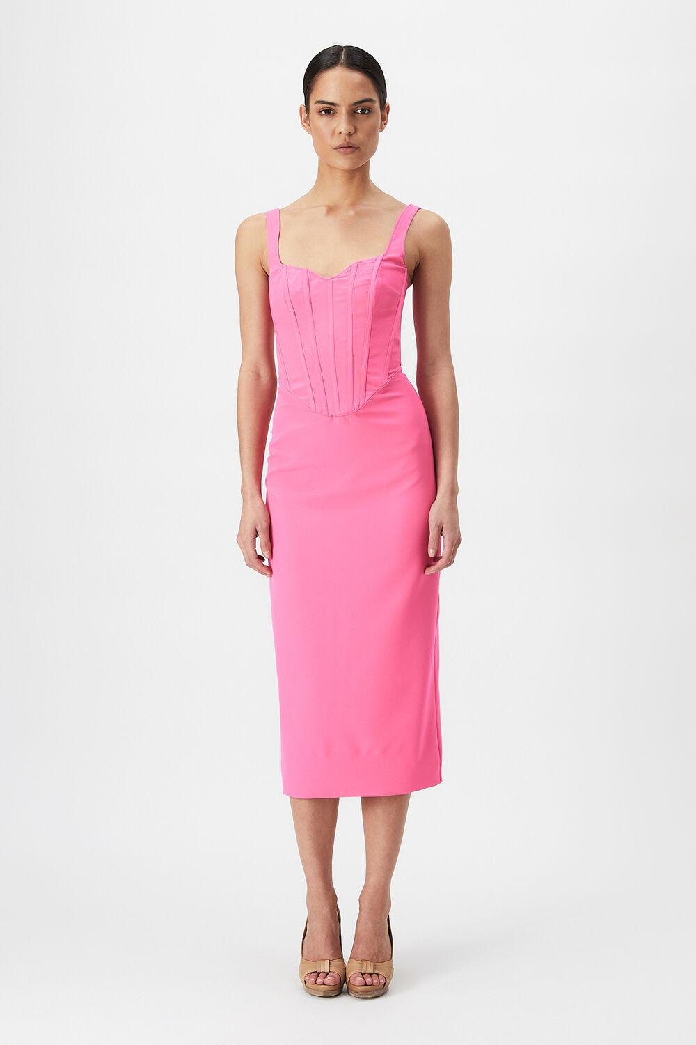 Pink midi dress deals