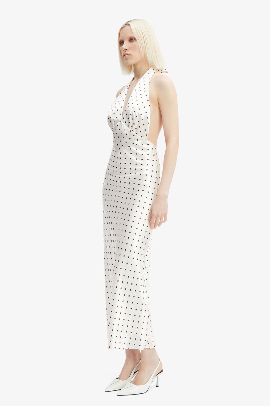 Citron Polka Dot Midi Dress