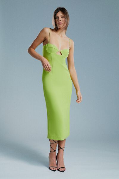 Plus Bright Green Sequin Bardot Bodycon Dress