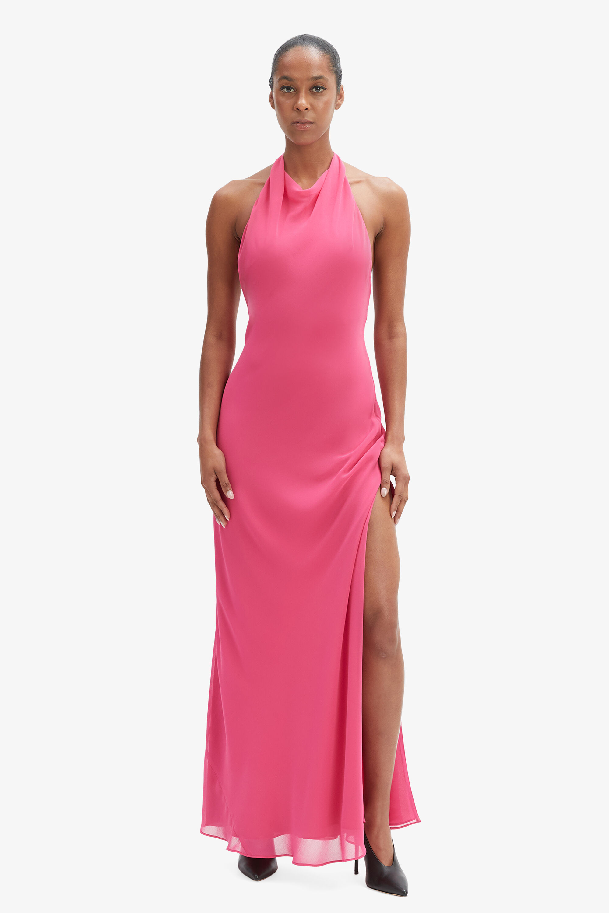 Similina Halter Maxi Dress In Hot Pink | Bardot