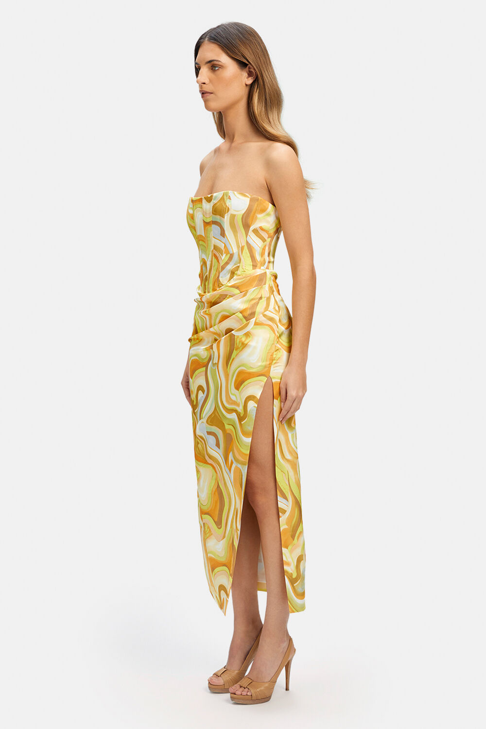 TIANI MIDI DRESS in colour SPECTRA YELLOW