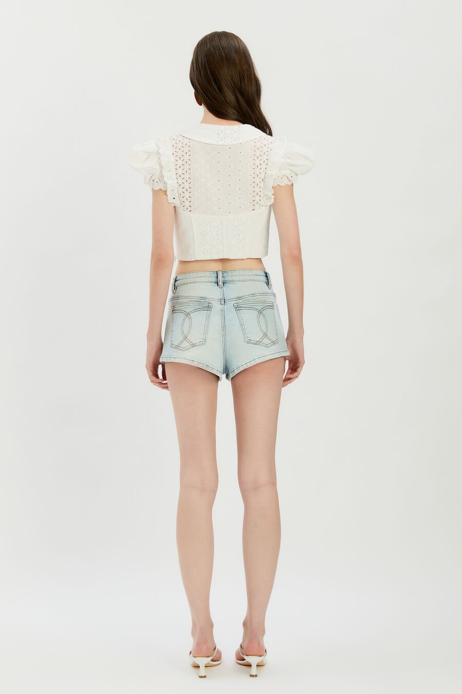 ALLINGTON BRODERIE CORSET TOP in colour Orchid White
