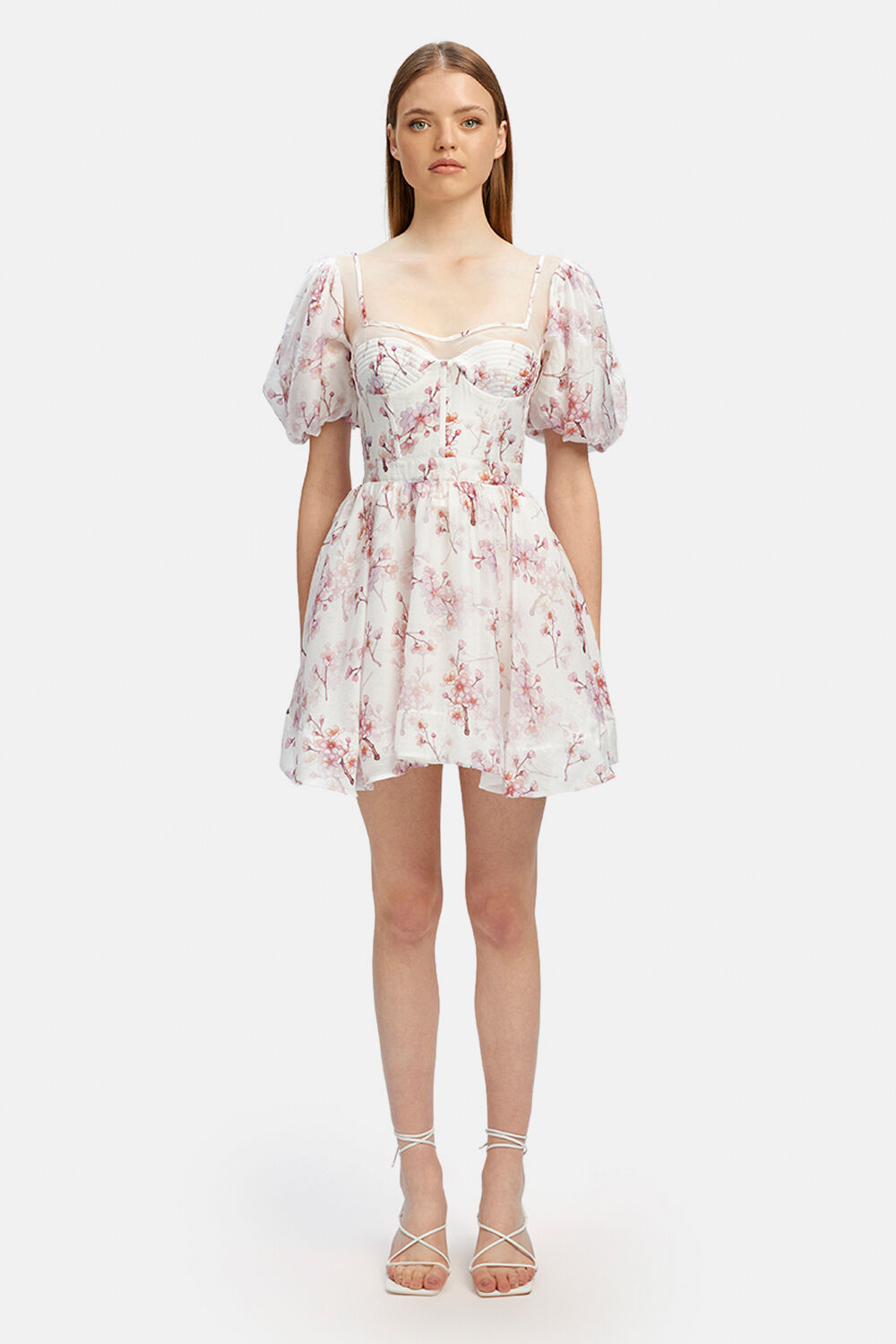 GRACIOUS FLORAL MINI DRESS in colour BLOSSOM